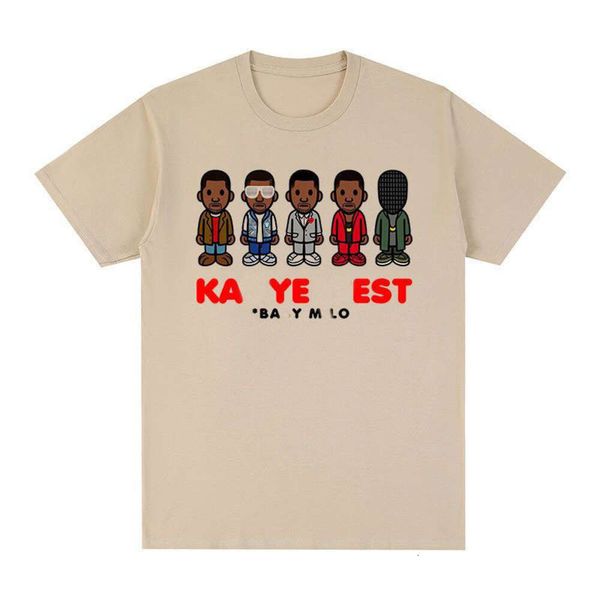 Designer Luxury Kanyes Classic Fashion à manches courtes T-shirt Hip Hop Duaging Street Anime Couple avec manche courte