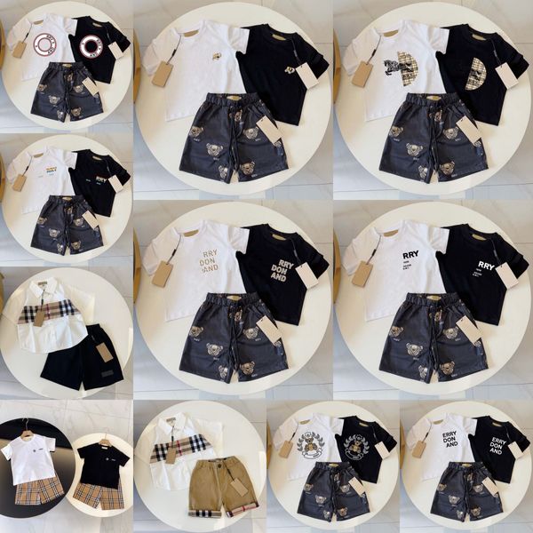 Designer Brand Printing Luxury Kids T-shirt Set Clothing sets Fashion Appare 2 pièces Pure Cotton Clothing Baby Boys Girl Girls Children Taille 100-150 O7RZ #