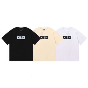 Designer Luxury Kith Klassiek Klein mode eenvoudig effen kleur bedrukt hoogwaardig dubbel katoenen T-shirt met korte mouwen voor mannen en vrouwen