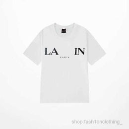 Designer Luxus Lanvins Klassisches T-Shirt Brust Brief Gedruckt Herren und Damen Top Sommer Atmungsaktive High Street Baumwolle Lose T-Shirts 25 ZMB8
