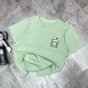 Designer Luxury Loes Classic Modieus en veelzijdig voor zowel mannen als vrouwen Chaopai geborduurde Panda T-shirt met korte mouwen huidvriendelijk en ademend