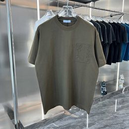 Designer Luxe Loes Klassiek Lente Zomer Reliëf Korte Mouw Mode Casual Los T-shirt voor mannen en vrouwen Veelzijdig comfort