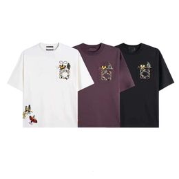 Designer Luxury Loes Classic Summer New Trend Brand Fashion Trend geborduurd korte mouw ronde nek cartoon los t-shirt voor mannen en vrouwen