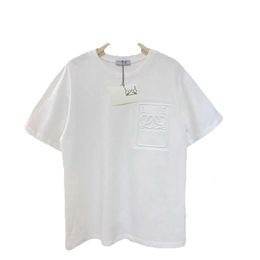 Loes – T-shirt de luxe classique V23SS en relief, solide, à manches courtes, étiquette d'été, nouvelle mode, tendance polyvalente