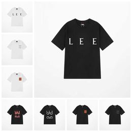 Diseñador de lujo Loeweee Camiseta clásica Carta en el pecho Impreso para hombre y para mujer Top Verano Transpirable High Street Algodón Camisetas sueltas