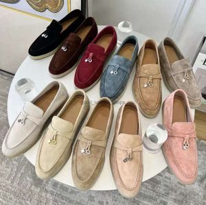 Designer Luxe Loro Schoenen Tod Lp Voor Dames Heren Hoge kwaliteit Kasjmier Leer Heren Loafers Elastisch Rundvlees Pees Onderkant Mode Casual Platte Hak Schoen KR