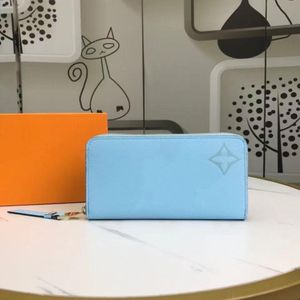 Diseñador de lujo Carteras para hombres y mujeres Bolso largo para teléfono móvil de mano Florist Light Funda original de piel de vaca de lujo Portatarjetas Cartera de cuero para tarjetas