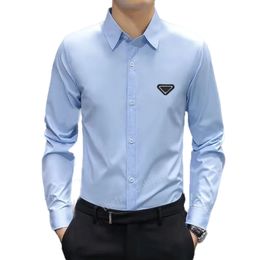 Chemises décontractées de luxe pour hommes, chemise habillée athlétique, coupe ajustée, manches longues, extensible, sans plis, décontractée, boutonnée, chemise d'affaires, hauts pour hommes, vêtements multicolores