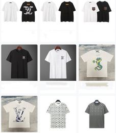 Designer luxe heren t-shirts Premium katoen afdrukken merk wit zwart casual tops T-shirts korte mouw tees A8