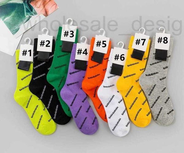 Diseñador de lujo Hombres Mujeres calcetines medias letra clásica BA cómodo algodón transpirable moda de alta calidad 8 tipos de color libertad para elegir PETC
