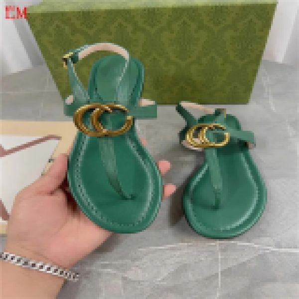Designer de luxe mystique vert Marmont sandales tongs chaussures Thong Sandal Slide Flip Flop Flat Slide Slipper avec boîte