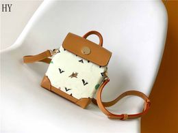 Diseñador Luxury Nano Steamer M83429 Tyler Tryon White White Craggy Canvas Taurillon Rfid Bolso de hombro Bolsas escolares 7A Mejor calidad