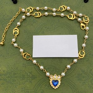 Collier de luxe de créateur marque de créateurs à double lettre collier pendentif nouveau collier pour les joailleries de mariage pour femmes