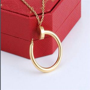 Designer luxe ketting ontwerpers sieraden goud zilver dubbele ring kerstcadeau cjeweler heren vrouw diamant liefde hanger necklac304a