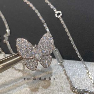 Designer luxe ketting fanjia sterling zilver vol diamant vlinder vlinder hoogwaardige cnc18k rose goud sleutelbeen ketting vrouwelijke live spook