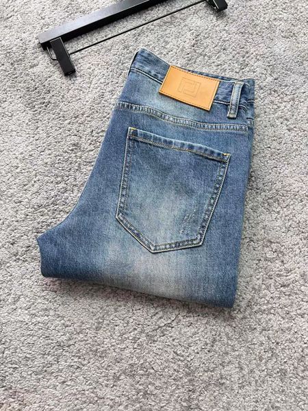 Designer de luxe nouveaux hommes élastique Heavy Industry lettre bleu clair Monster jeans de luxe marque pantalons décontractés