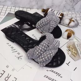 Diseñador Luxury Original Slipper Sandals Coco Classical Flats Zapatos Mujeres Masas Masas Sandalia Tweed Dama Slide Slide Casual Flip Flip Tamaño de perla 35-42