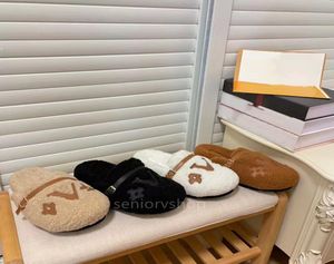 Designer Luxury Paseo Flat Comfort Slippers Wool Femmes Slide Y LETTRES SANDALES SANDES CHAUD CHARGETS8286740
