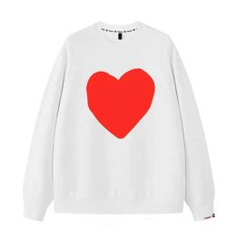 Designer Luxury Play Classic Little Red Heart Pull à manches longues Terry Coton Couple Manteau Lâche Mode Tendance Polyvalent Top Peluche