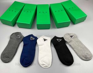 Designer Luxury prad Socks Fashion Mens And Womens Casual Cotton Breathable 5 Pairs Sock With Box 0814