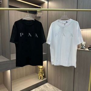 Designer luxe PRADs classique diamant lettre T-shirt été nouvelle marque de mode tout-en-un demi-manche pour hommes et femmes