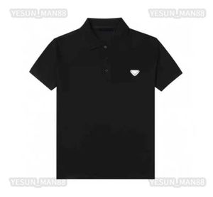 Designer Luxe Prads Poloshirt Klassiek T-shirt Omgekeerde Driehoek Zwart Label Gedrukt Heren En Dames Top Zomer Ademend Cotto4812060