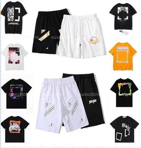 Designer Offes Mode Hommes Shorts Été Marque De Luxe Casual Pantalon De Sport Lâche Flèche Imprimé Bande Réfléchissante Court Noir Gym Pantalon De Survêtement Femmes Capris