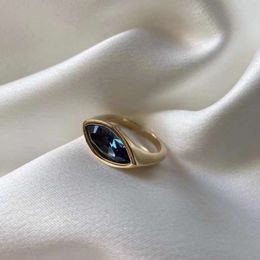 Designer de anel de luxo marca de moda espanhol unode50 azul cristal olho do diabo anel jóias presente