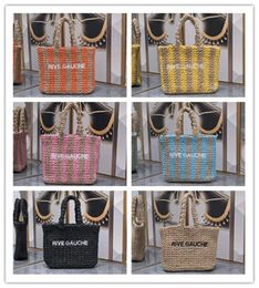 Designer luxe RIVE GAUCHE gras gehaakte zachte draagtas Noe Logo handtas geweven tas