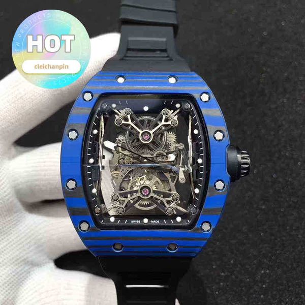 Designer luxe RM montre-bracelet hommes montre mécanique loisirs d'affaires RM50-27-01 entièrement automatique bande de fibre de carbone mode mouvement suisse montres-bracelets