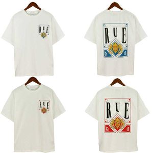 Designer Luxe Rude Classic High Sleeve High Street Fashion Brand Playing Card Gedrukt Loose T-Shirt Trendy Men and Women