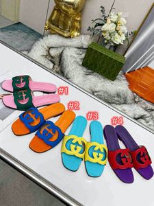 Designer luxe sandalen flats schoenen muilezels slippers suède lederen slippers teenslippers mode vrouwen in elkaar grijpende uitgesneden dia sandaal valet binnenzool maat 33-42