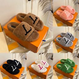 Designer Luxe Sandalen Slippers Slippers Mode Plat Comfort Muiltje Antislip Vrouwelijke Slippers Dames Nepbont Gezwollen Slippers Klassieke Stijl Luxe Merk Warm Binnen