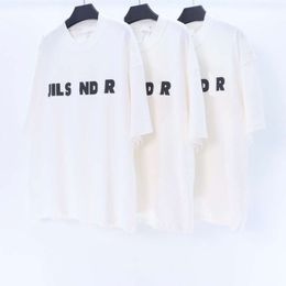 Designer Luxury SANDER Klassiek minimalistisch oversized los unisex casual T-shirt met korte mouwen en letters