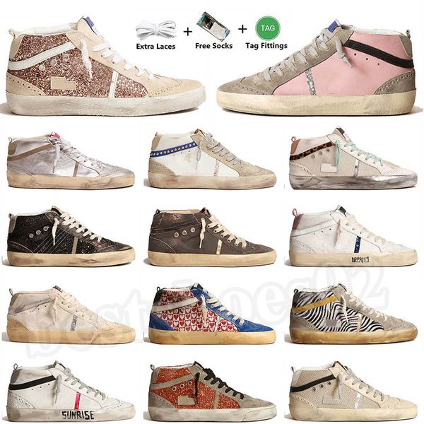 diseñador zapatos de lujo dorado hombres mujeres italia zapato sucio negro blanco oro brillo brillo plata azul rosa verde zapatillas altas planas para hombre entrenadores deportes al aire libre