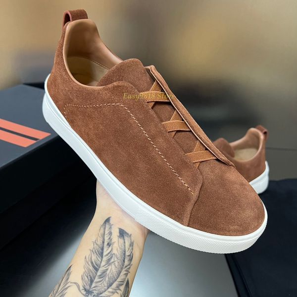 Designer Luxury Shoes Sneakers Mens Trainers Casual Flat Mules Triple S Sweet Sweet For Men Cross Bands Elastic Low-Tops Cowhide Suede Real Cuir avec boîte 38-44