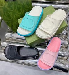 Designer Luxury Slipper Lady Sandal Épais Fond Diapositives de plage Plate-forme Wedge Rainbows Pantoufles d'été pour femmes Dames Marques Dearfoam Caoutchouc Taille35-41