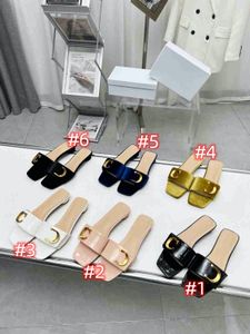 Designer luxe slipper sandalen klassieke flats dames schoen mode muildieren slippers sandaal fluweel dia casual schoenen slippers met originele emmergrootte 35-41