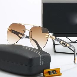 Lunettes de soleil de luxe de styliste pour hommes, verres de pilote de conduite, lentilles shader carrées sans bords, test Anti-UV, tendance 2024