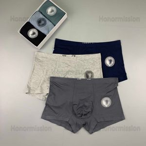 Designer Luxury versage Mens Classic Underwear Solid Color Boxer Pantalon Coton Respirant Confortable Slip Trois Pièces Avec Boîte 08042