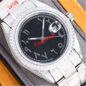 Designer Luxury Watch Dial Black 10 Silver Types CZ Diamonds Bekijk Sapphire Glass Eta Mechanische zelfwindende mannen