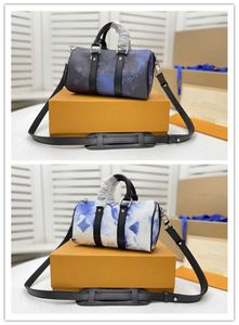 Designer De Luxe Aquarelle Keepall XS Bleu M45761 Boston Sacs À Main En Cuir Véritable Sac À Main Épaule Seau Sacs Femme Sac TAILLE: 21 X 12 X 9CM