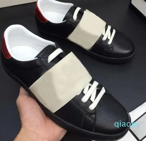 Diseñador Mujeres de lujo Hombres Zapatos casuales Serie conjunta Impreso Zapatillas de deporte bordadas Top bajo Rayas Correas de lona Zapato de tubería de cuero Tamaño A1