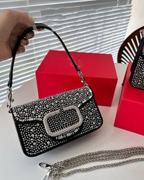 Designer Luxe Dames Cross Body Hangbags Schoudertas Prachtige Temperament Diamond Baguette Dames Handtas