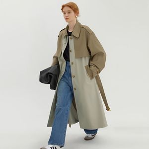 Designer luxe femmes trench-coat veste Loose Belt Coat Femme Casual Long Trench-Coat