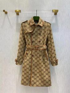 Designer de luxe femmes trench-coat femme coupe-vent veste classique lettres complètes lâche ceinture manteau femme décontracté long trenchs manteau