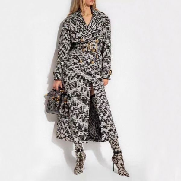 Designer de luxe femmes trench-coat femme coupe-vent veste B lettres classique lâche ceinture manteau femme décontracté longs tranchées manteau