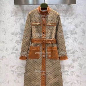 Trench-coat de luxe pour femmes, vestes imprimées de lettres complètes, manteau de ceinture ample, décontracté, Long
