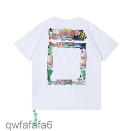 Designer Luxurys Clothing Mens and Women Loose Tees Tops Man Occasiter Street Graffiti Shirt Sweatshirtoff Men's T-shirts blanc européen G4 2Z9B