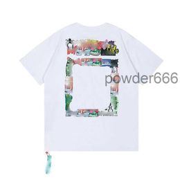 Designer Luxurys offert kledingheren en vrouwen losse T-stukken Tops Man Casual Street Graffiti Shirt Sweatshirtoff heren t-shirts offs White European G4 Q10E